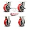 Service Caster 8 Inch Heavy Duty Red Poly on Metal Caster Swivel Lock/Brake 2 Rigid, 2PK SCC-KP92S830-PUR-RS-SLB-BSL-2-R-2 - alternate 5